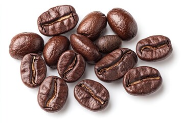 Roasted coffee beans close-up