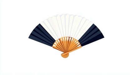 A simple cartoonstyle illustration of a traditional Asian hand fan, perfect for cooling off with elegance.