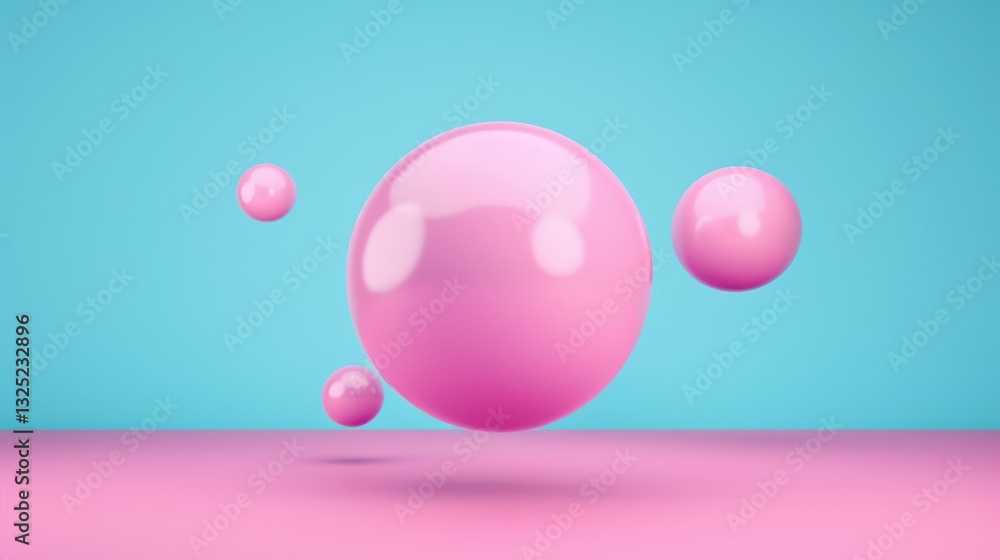 Poster discover unique 3d abstract shapes that float gracefully in the air, showcasing a minimal and modern