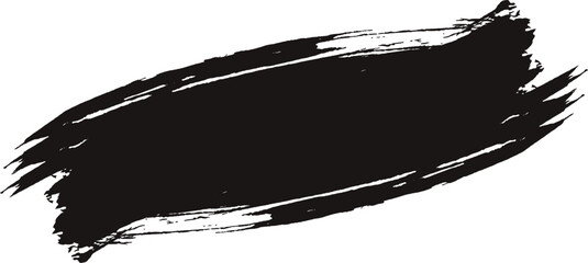 Grunge badge brush, hand drawn black ink brush strokes