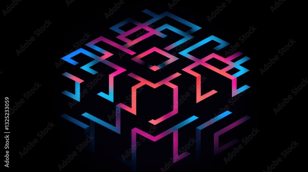 Aufkleber modern square blend emblem with a sleek gradient, perfect for creating eyecatching logos and unique 