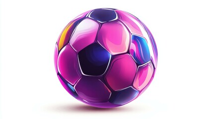 Fototapeta premium A bright, fun 2D soccer ball icon stands out on a clean white backdrop, perfect for sports enthusiasts and designs alike.