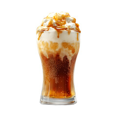 Caramel Root Beer Float Isolated on Transparent Background