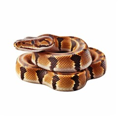 Fototapeta premium A striking dicut image of a snake, showcasing its sleek form and intricate scales against a crisp white backdrop.