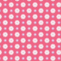 Floral geometric paper with daisy and ditsy seamless ornamental pattern fabric