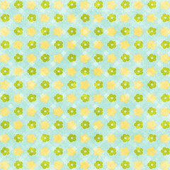 Floral geometric paper with daisy and ditsy seamless ornamental pattern fabric