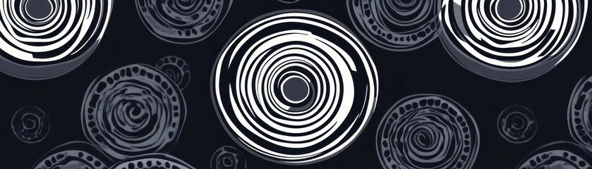 Obraz premium Overlapping circular mandalas forming a rhythmic, seamless geometric design