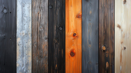 Fototapeta premium Rustic wood texture with various colors and knots, showcasing natural beauty