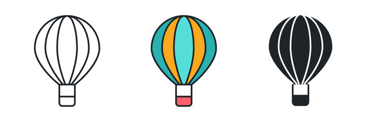 Fototapeta premium Hot Air Balloon icon symbol vector illustration isolated on white background