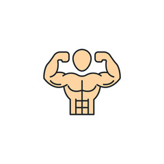 Muscle icon symbol vector illustration isolated on white background