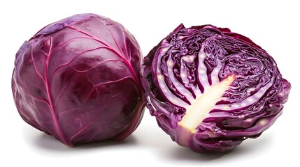 Fototapeta premium Red cabbage on a white background