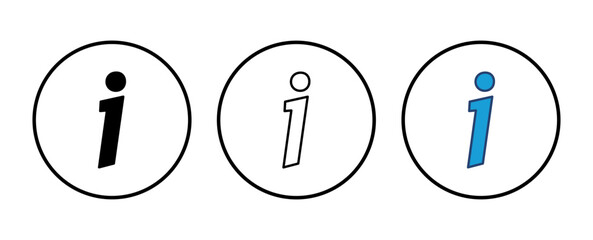 Info sign icon vector. about us icon vector. Faq icon