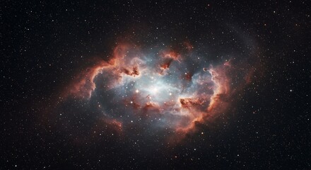 Fototapeta premium Glowing Nebula Intensely Burns Brightly. AI Generated