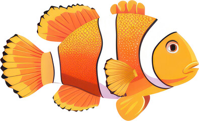 Colorful Exotic Fish with Elegant Tail Isolated on Transparent Background