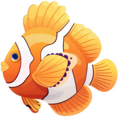 Colorful Exotic Fish with Elegant Tail Isolated on Transparent Background