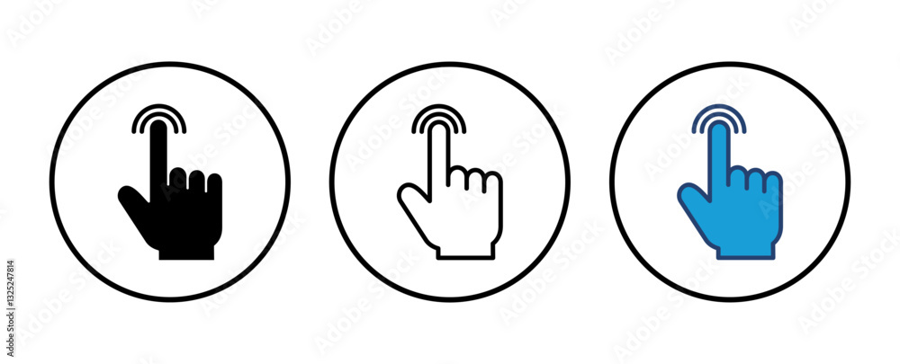 Poster hand click icon vector. pointer icon vector. hand cursor icon vector