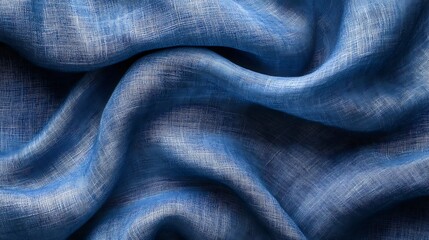 Fototapeta premium Close-up Texture of Dark Blue Fabric / ダークブルーの布地のクローズアップテクスチャ