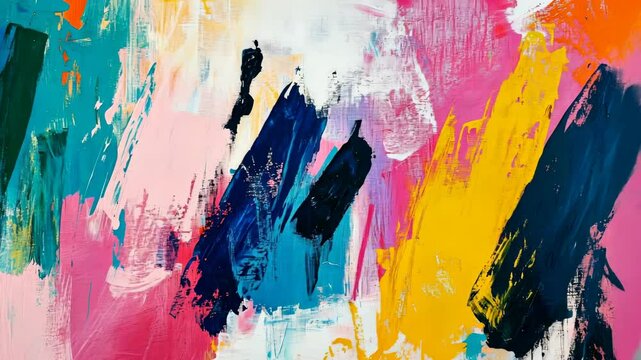 Abstract colorful brushstrokes: dynamic flow and vibrant energy in modern art