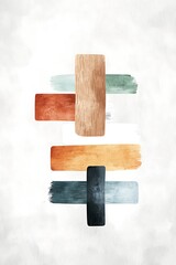Abstract Watercolor Shapes Minimalist Modern Art Design