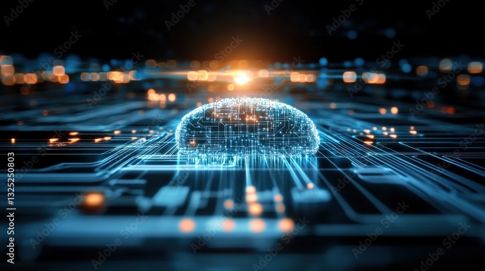 Poster artificial intelligence visualization digital realm graphic representation abstract environment clos