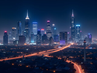 Obraz premium new city at night