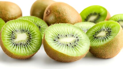 Fototapeta premium Delicious kiwi fruits isolated on white