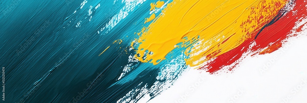 Poster Bold strokes of color create an artistic backdrop on a clean white space ideal for text, invoking inspiration and creativity