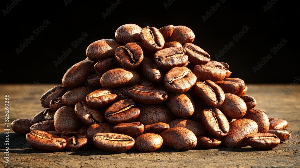 Aufkleber a generous pile of mixed nuts carefully arranged to create a rustic background for coffee and snack 