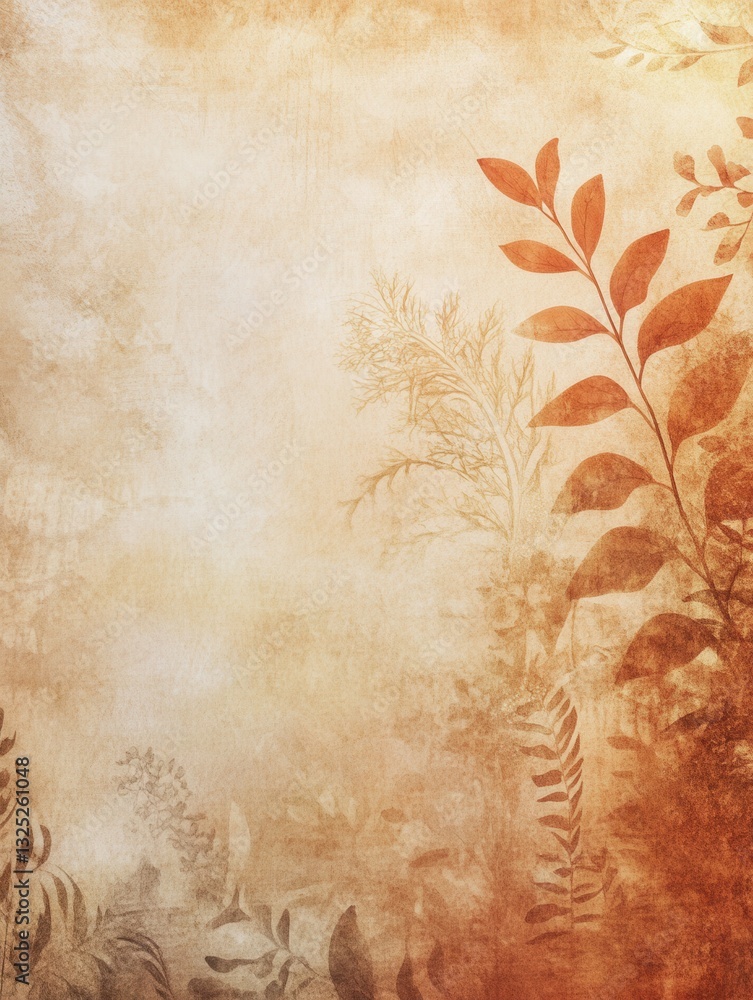 Aufkleber bohemian style background with warm earth tones and delicate organic patterns for artistic inspirati