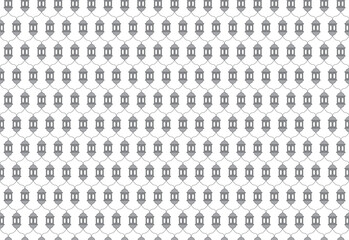 Beautiful grey lantern pattern with white background  for Ramadan and Eid mubarak. Perfect for card design, invitation or decoration. Festive and spiritual feel