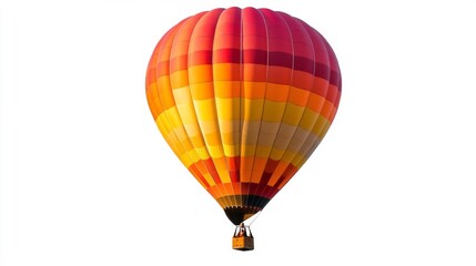 Fototapeta premium Vibrant Hot Air Balloon Ascending Against a White Sky