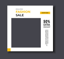 Modern Dark Gray Fashion Sale Ad for Social Media Marketing