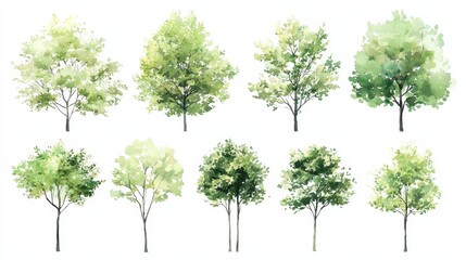 A delicate and collection of spring trees