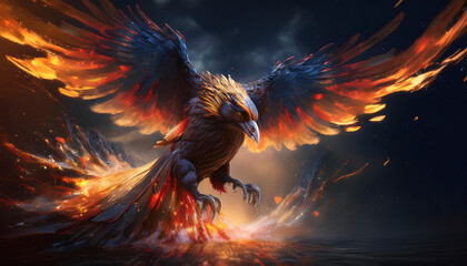 flying eagle in the sky