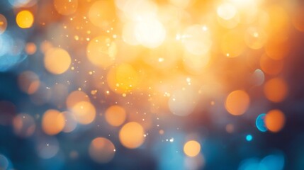 Obraz premium Abstract Bokeh Background with Gold Orange and Blue Lights