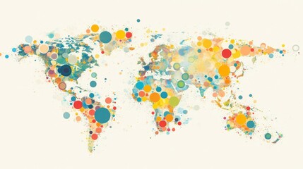 Fototapeta premium Colorful Abstract World Map Illustration