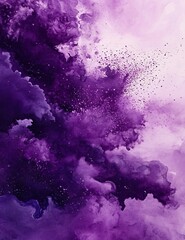 Fototapeta premium Vibrant Purple Color Splash Powder Smoke Closeup Photography