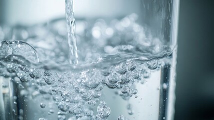 Water Pouring into a Glass Close Up