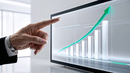 Business Growth Touchscreen Data Analysis