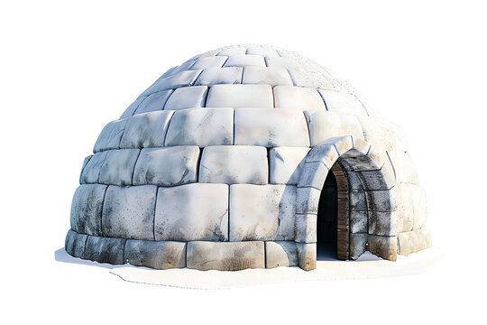 illustration of igloo or snow house isolated on transparent background. Igloo house is a temporary residence for Eskimos.
