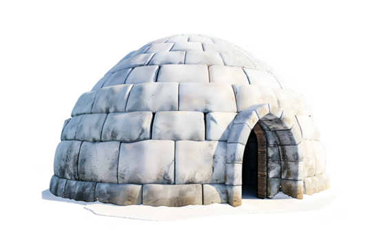 illustration of igloo or snow house isolated on transparent background. Igloo house is a temporary residence for Eskimos. - Powered by Adobe