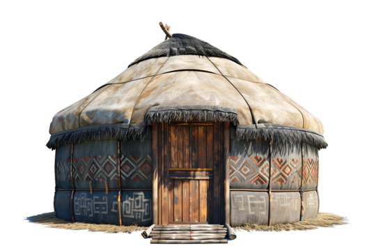 illustration of mongolia yurt nomad House isolated on transparent background