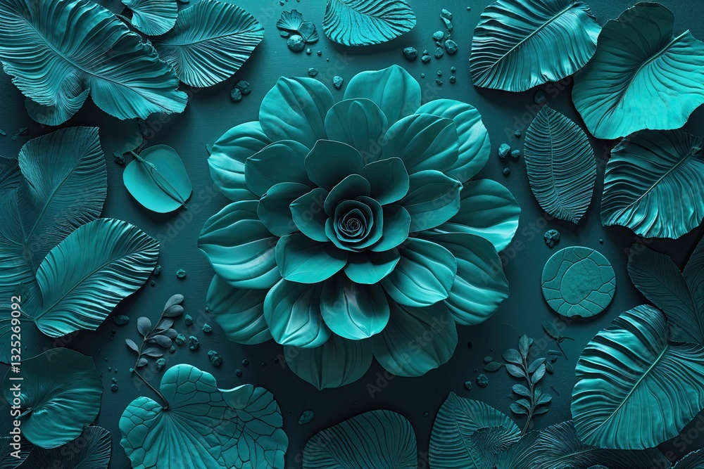 Poster dynamic teal texture background for contemporary design projects