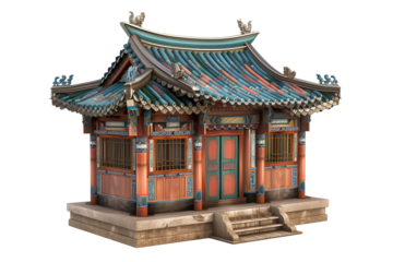 illustration of traditional mongolian house isolated on transparent background. 