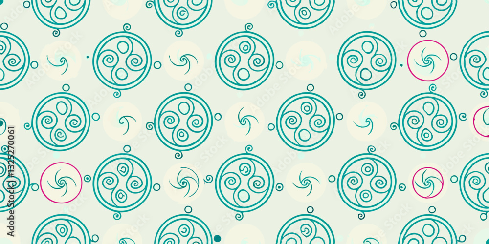 Poster vector monogram line seamless pattern