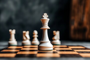 Chess King Strategic Game Leadership Concept