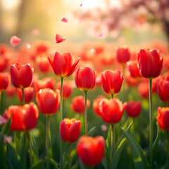 붉은튤립이가득한봄풍경xnTk8Md0