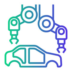 Obraz premium robot Line Gradient Icon