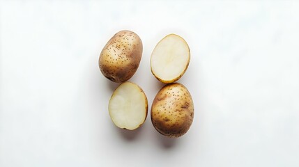 potatoes isolated on white background