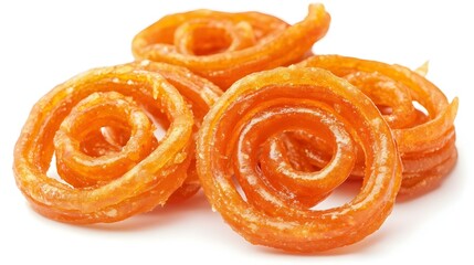 Fototapeta premium Jalebi a snack food on a white background
